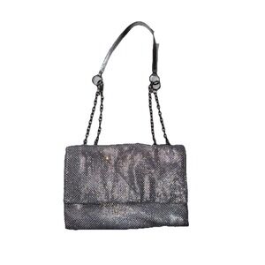 House‎ of Want Diamante Shoulder Bag Silver Vegan Chain NWT MSRP $128 Sparkly